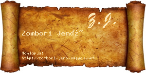 Zombori Jenő névjegykártya